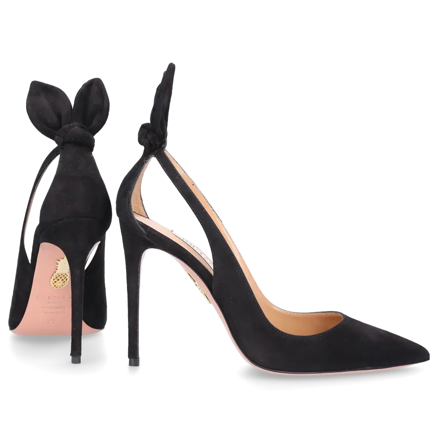 Aquazzura - Pumps BOW TIE 105 Veloursleder - schwarz