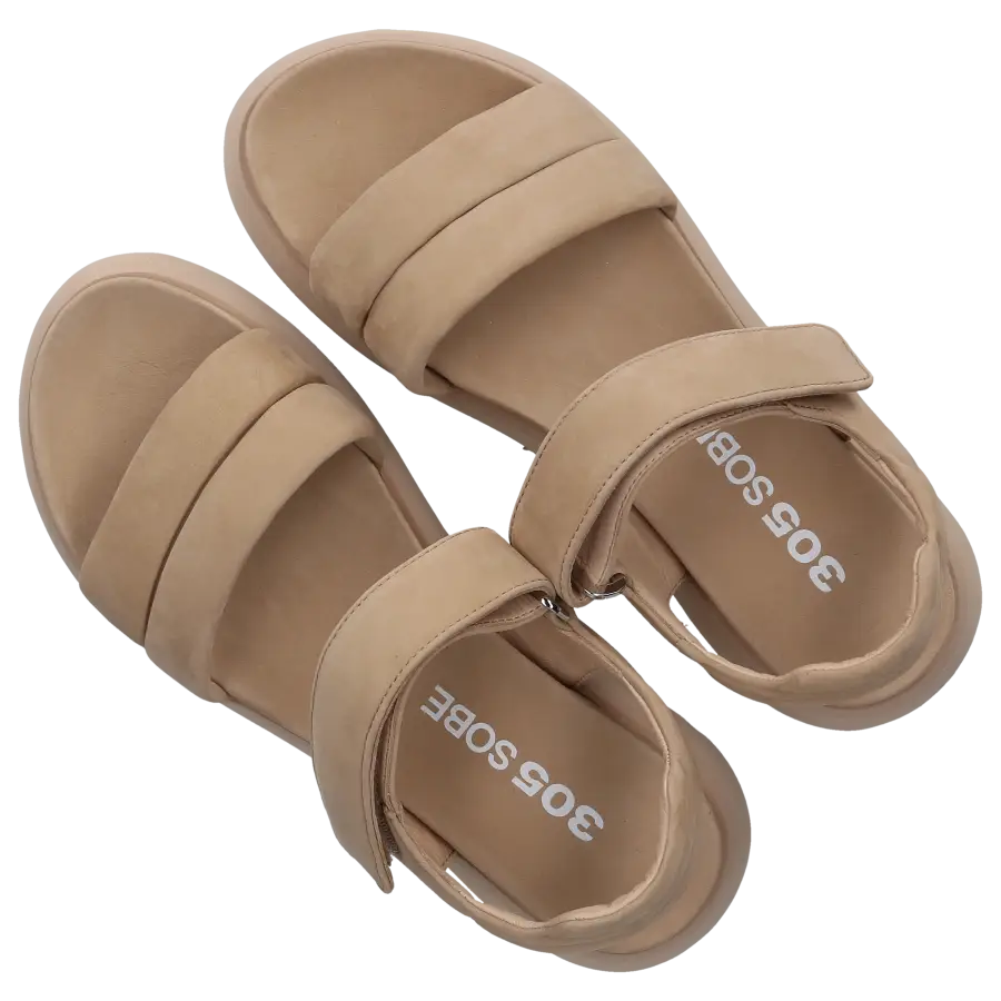 305 SOBE - Sandalen KRABI Nubukleder - beige
