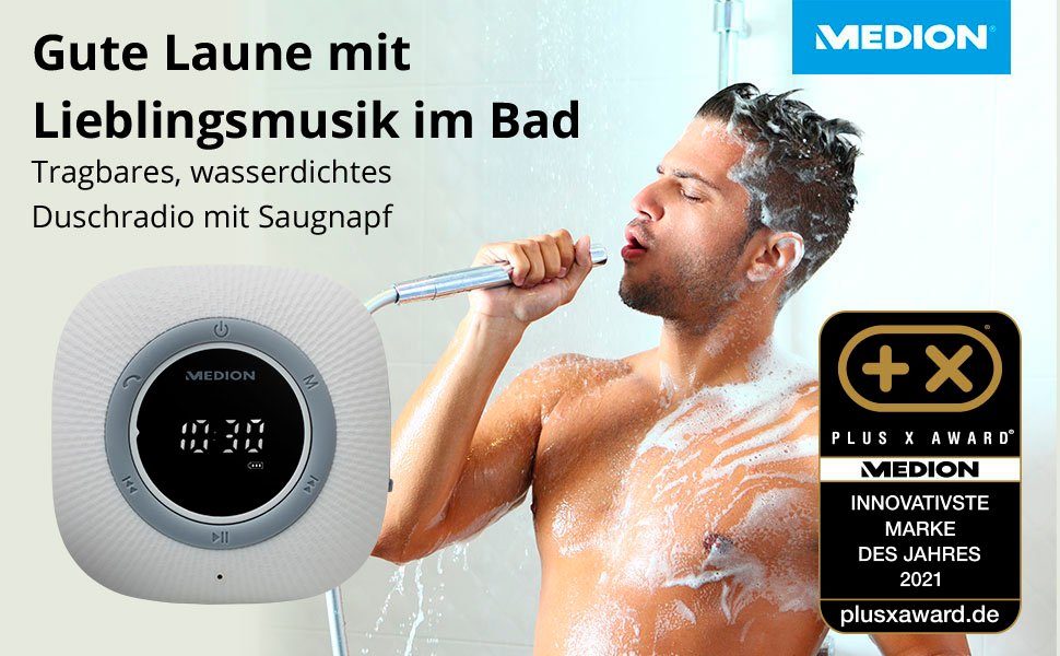 Medion® LIFE® P66096 (MD 43881) Dusch- Digitalradio (DAB) (UKW mit RDS, 3 W)