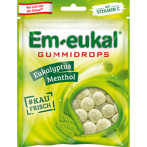 EM-EUKAL Gummidrops Eukalyptus-Menthol zuckerhalt.  90 g  Bonbons