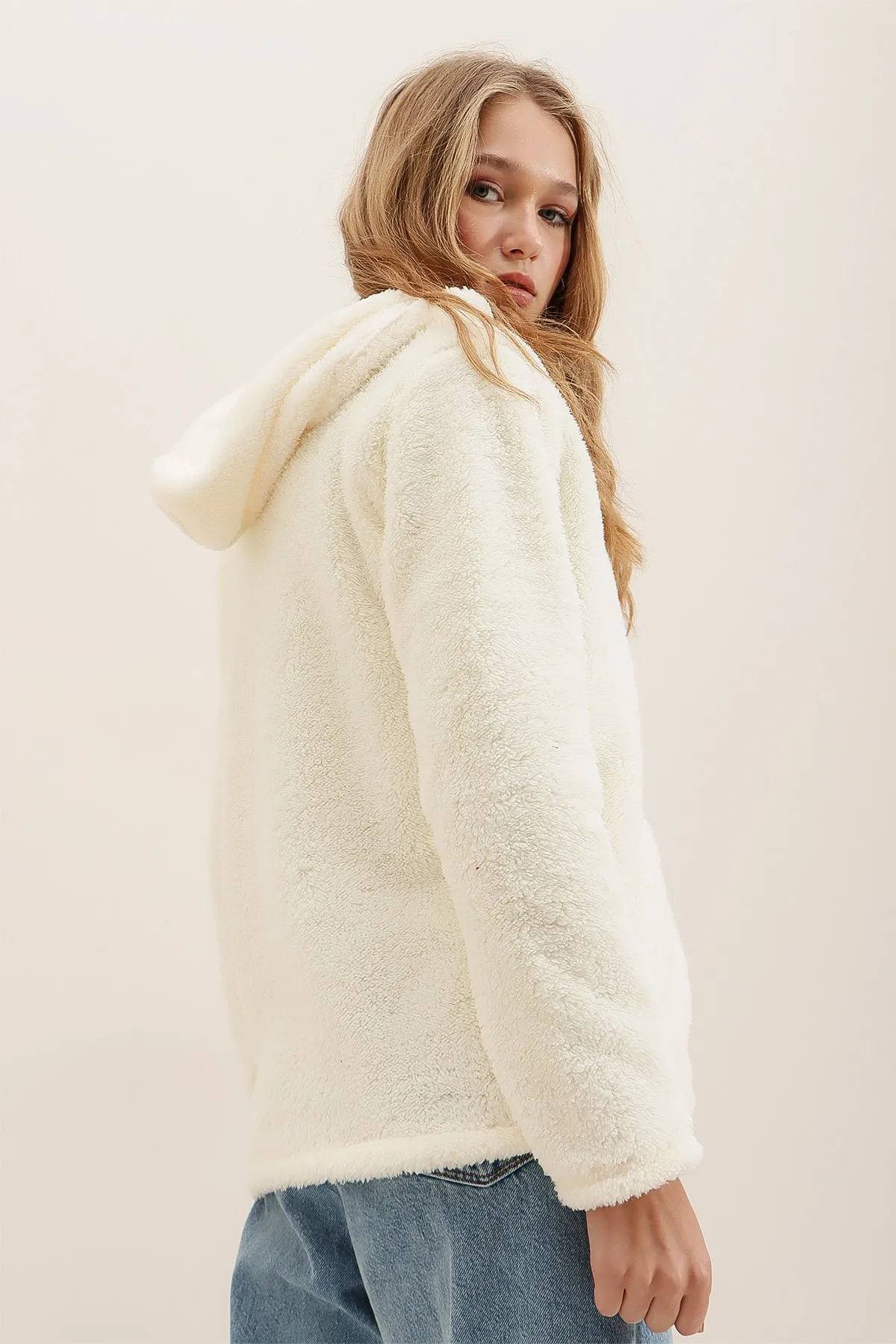 Trend Alaçatı Stili  Strickjacke - Ecru - Oversized