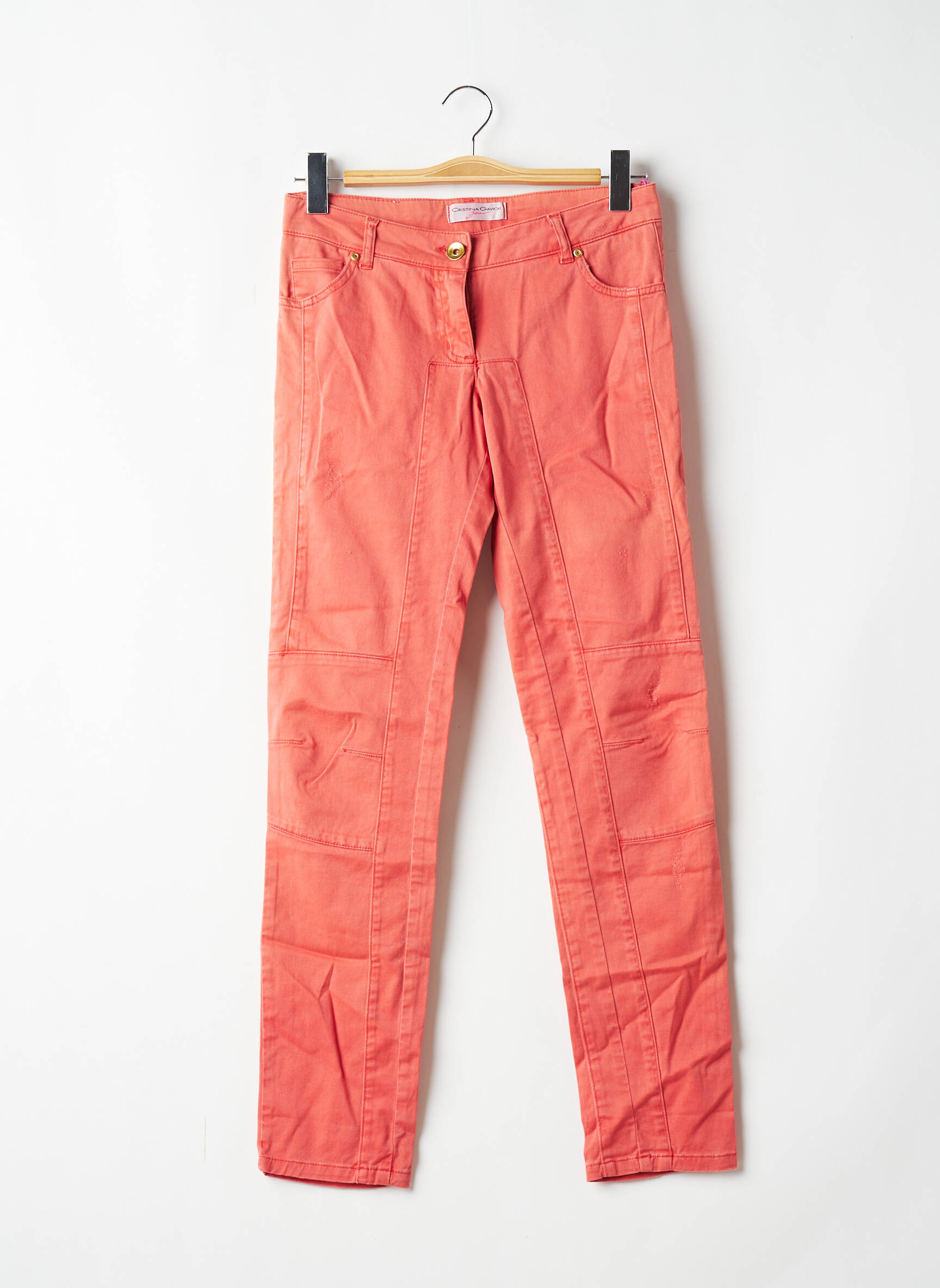 Cristina Gavioli Jeans Coupe Slim Femme couleur orange