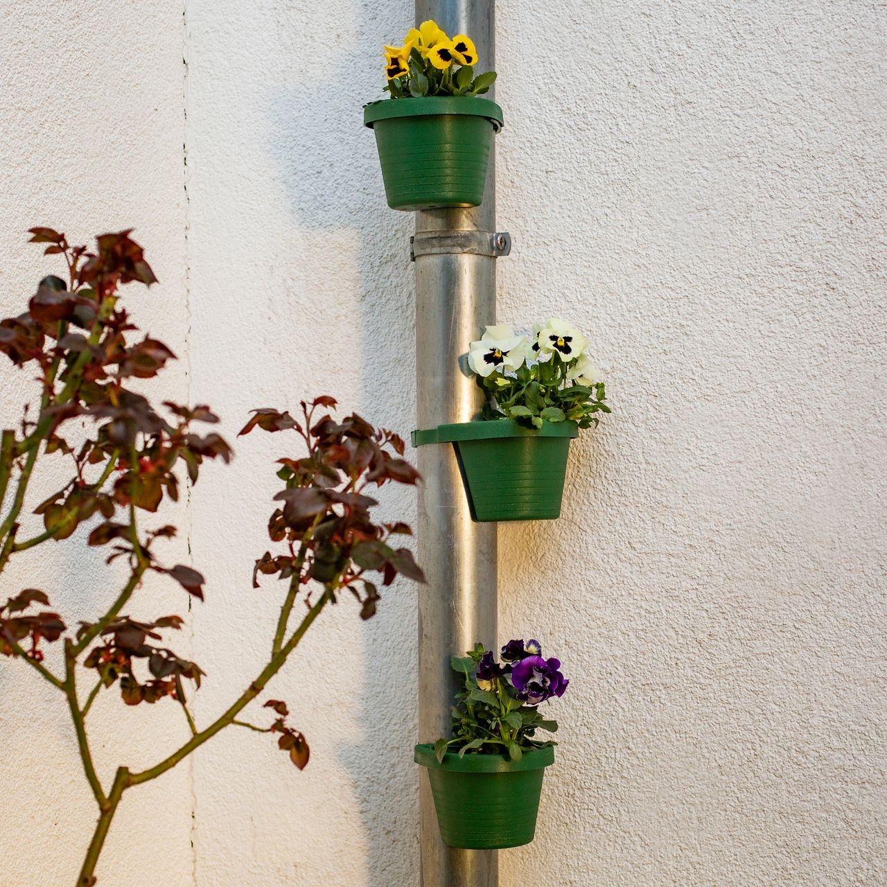 UPP Fallrohr-Blumentopf grün / Pflanztopf / Regenrohrgefäß / Kübel