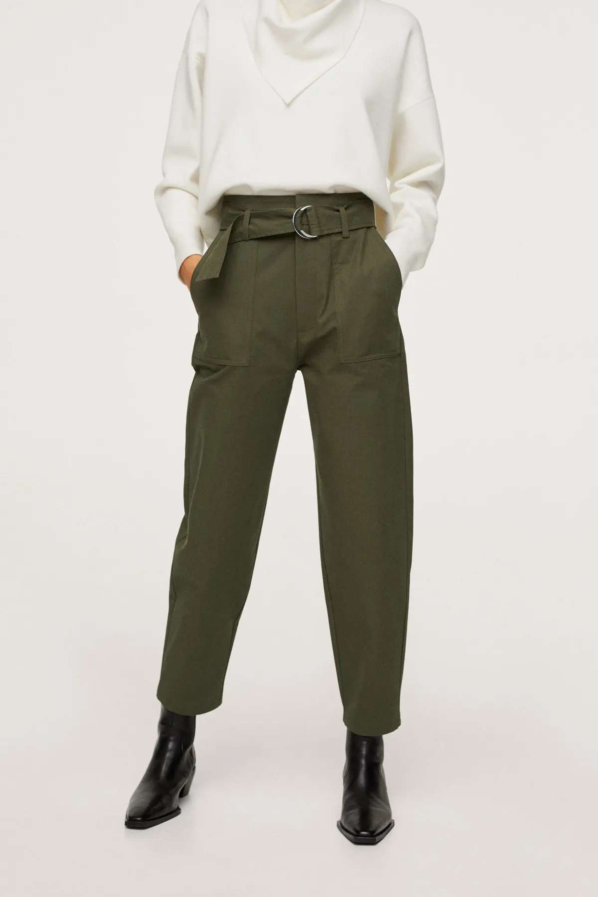MANGO  Khakifarbene Damenhose 17026323