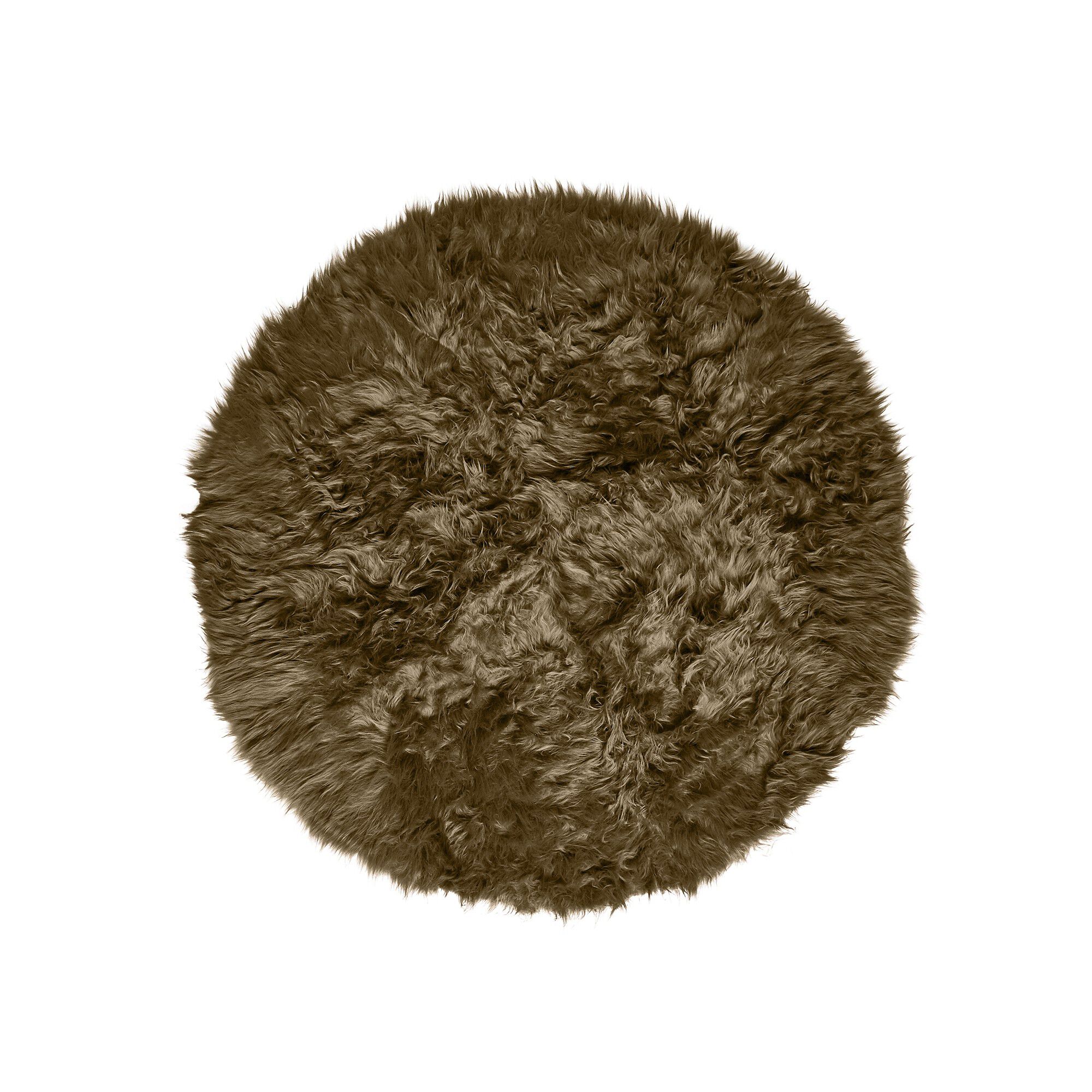 Tapis rond poils longs