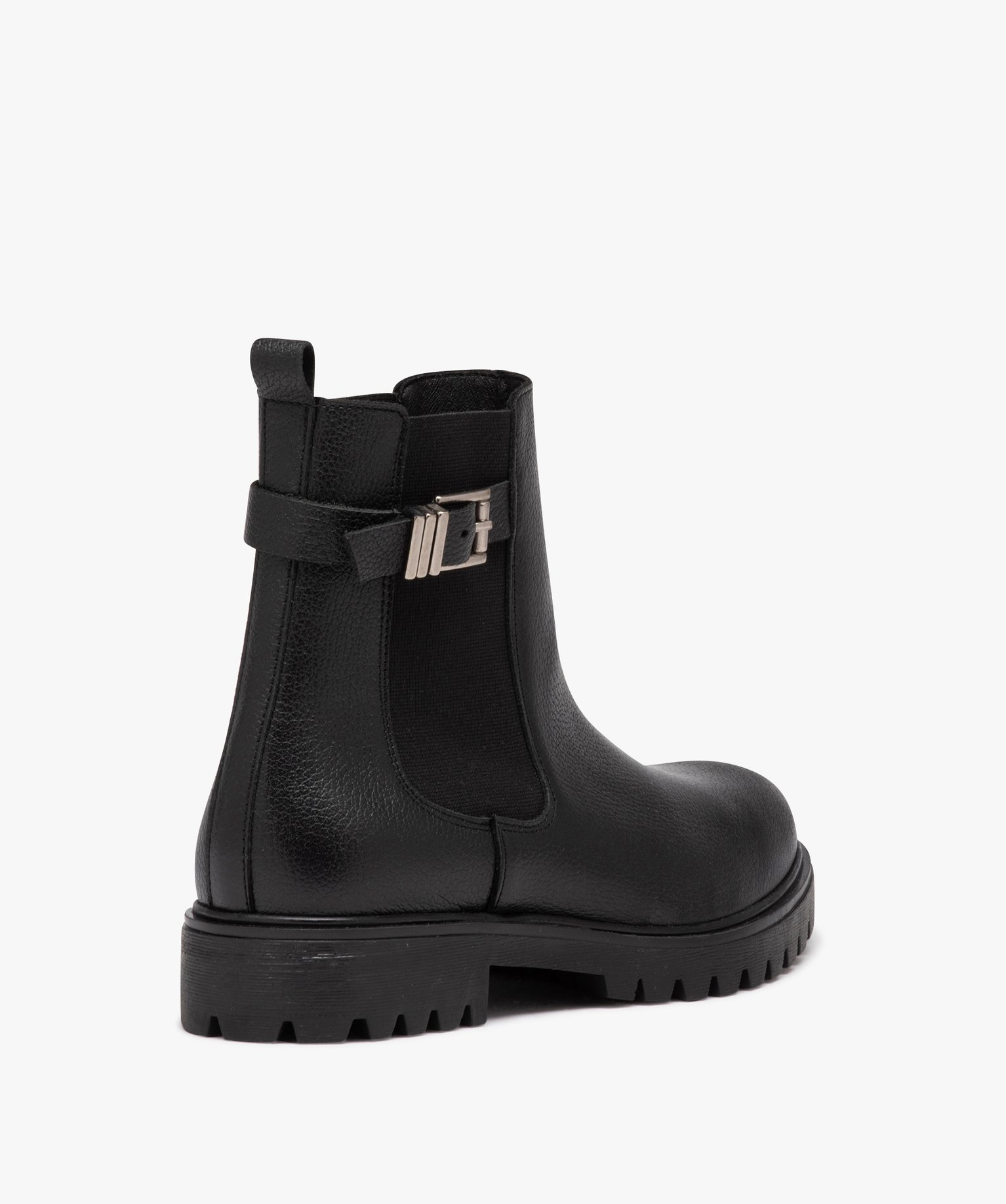 Boots femme unies style Chelsea à semelle crantée - Taneo noir | GEMO