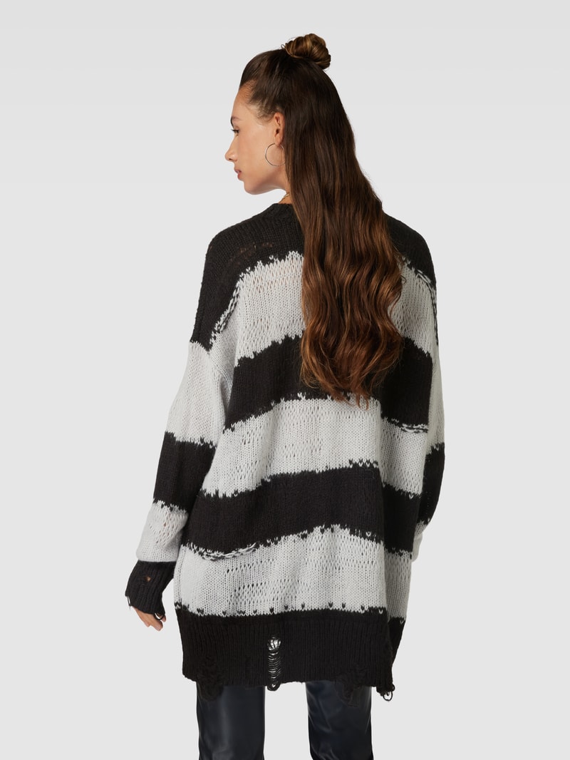 Strickkleid mit Blockstreifen in schwarz