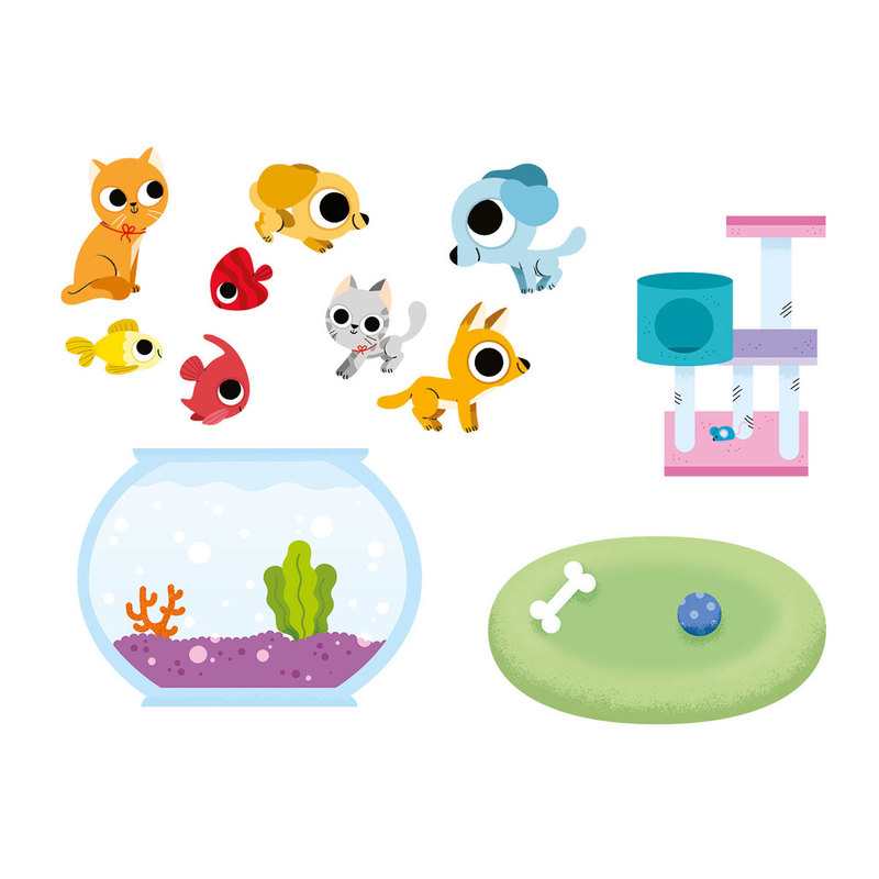 Pochette Avec mes grandes gommettes, je crée…Les animaux de la maison - Lito