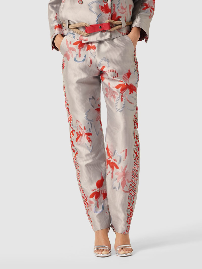 Hose mit floralem Allover-Muster in graphit