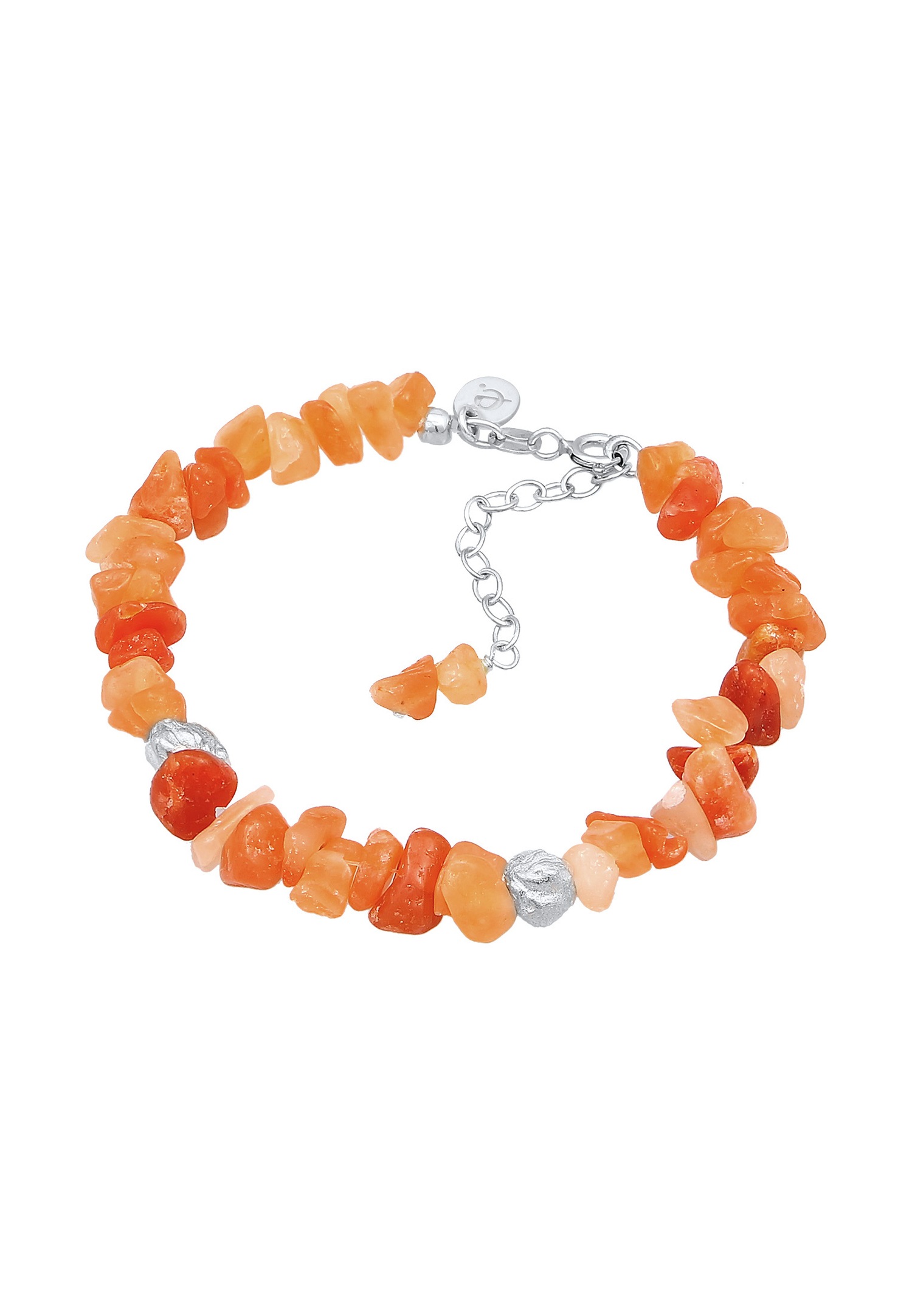 Bracciale da donna Elli PREMIUM con perline di pietra naturale e avventurina marrone in argento sterling 925