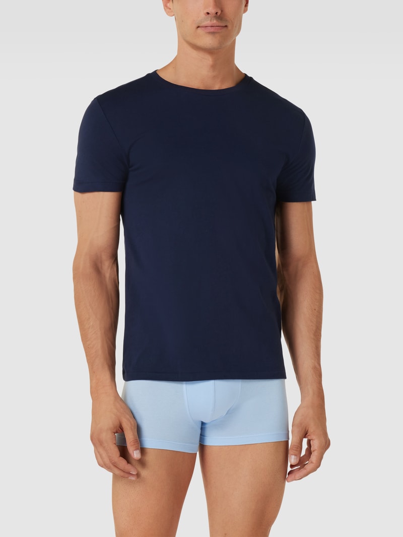 T-Shirt mit Logo-Stitching im 3er-Pack in blau