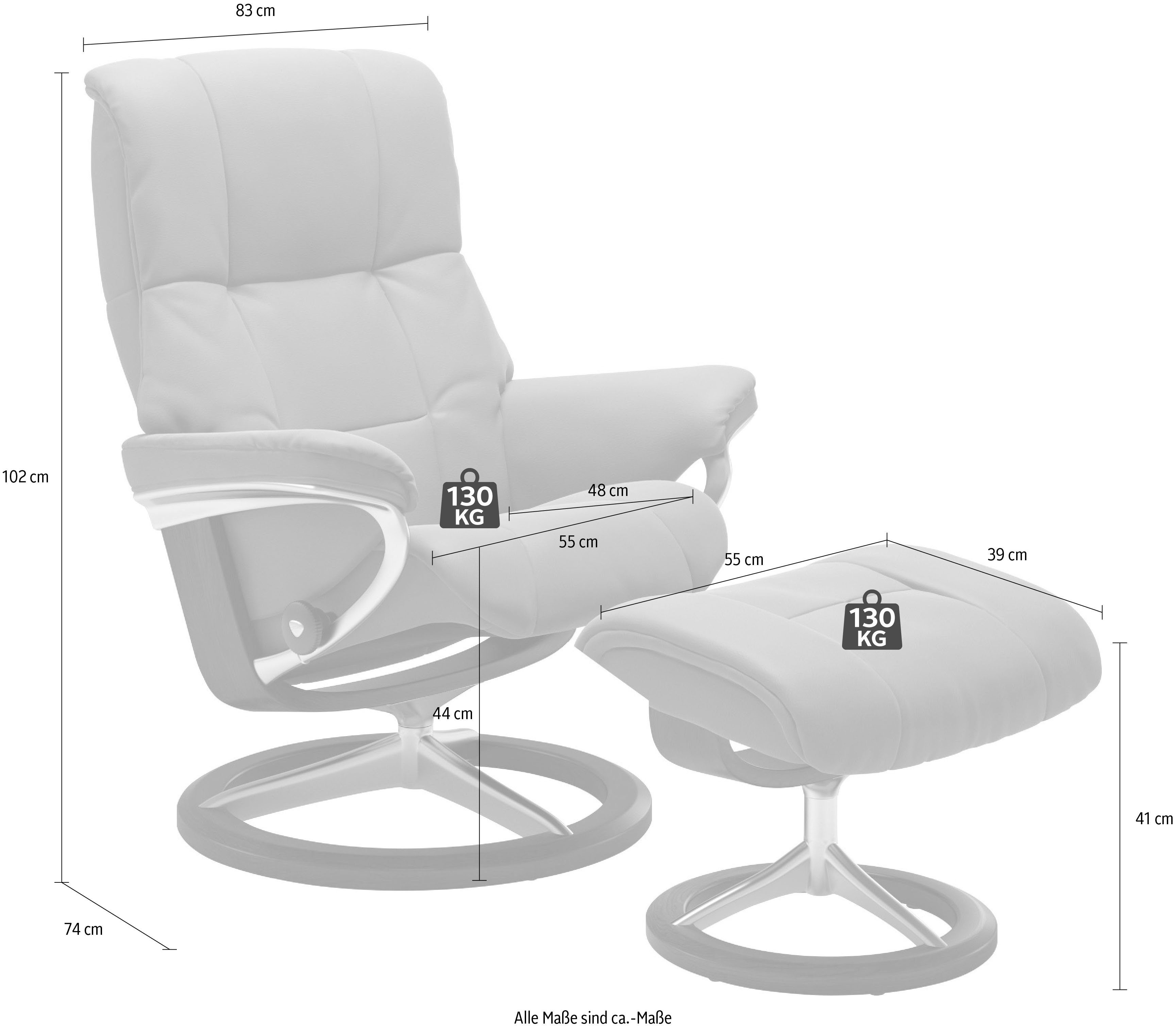 Stressless® Relaxsessel Mayfair (Set, Relaxsessel mit Hocker), mit Hocker, mit Signature Base, Größe S, M & L, Gestell Schwarz