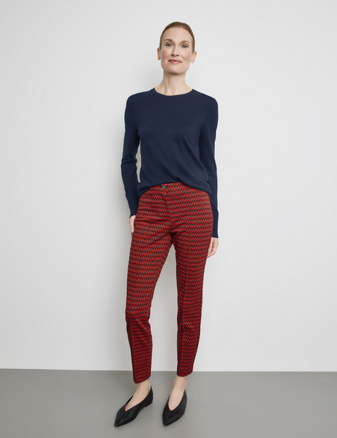 Elegante Stoffhose Slim Fit mit Längsbiesen