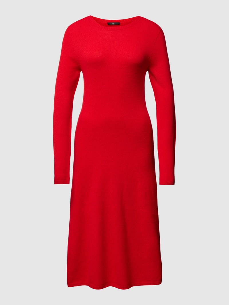 Strickkleid mit Rundhalsausschnitt in rot
