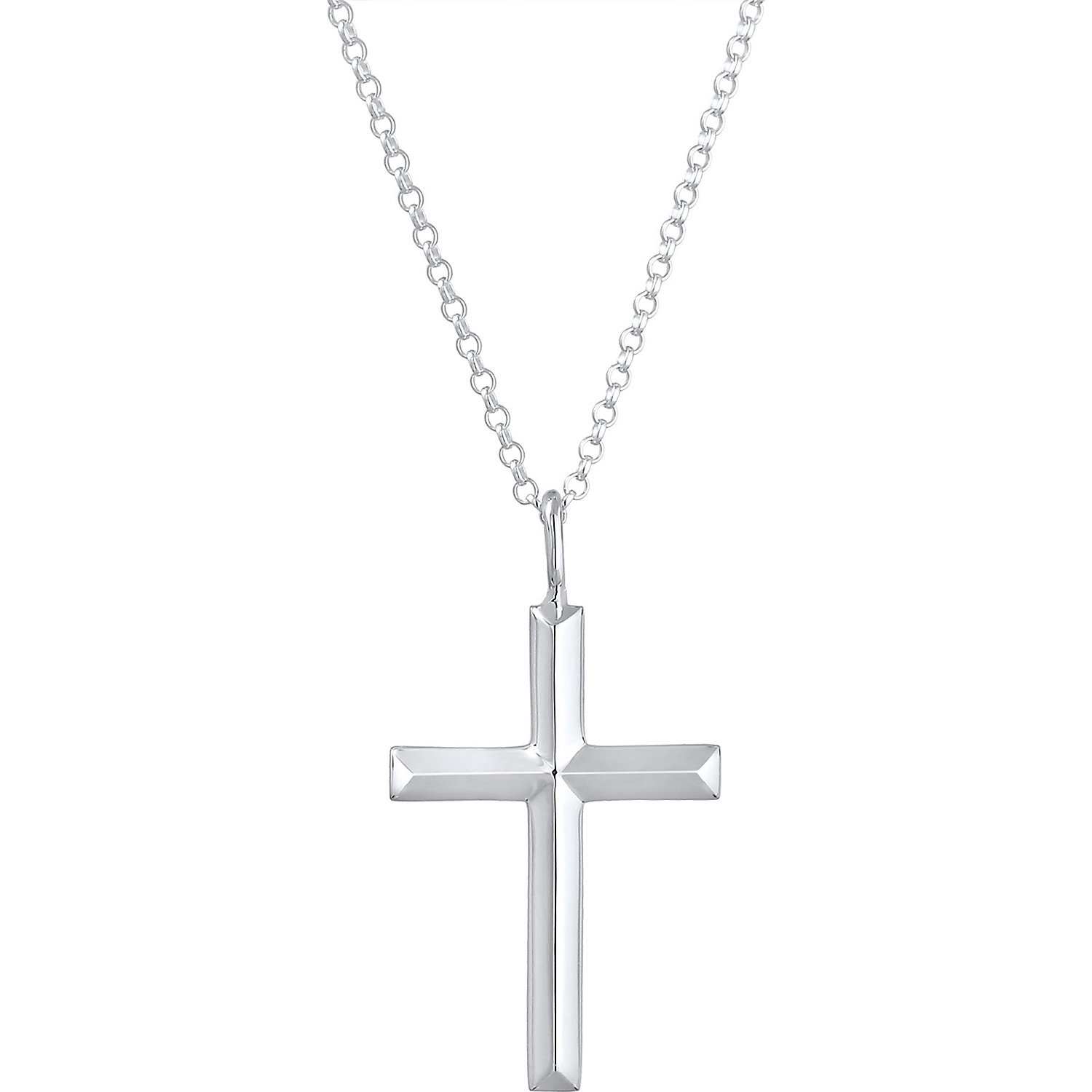 KUZZOI Halskette Herren Erbskette Kreuz Oxidiert Massiv 925 Silber