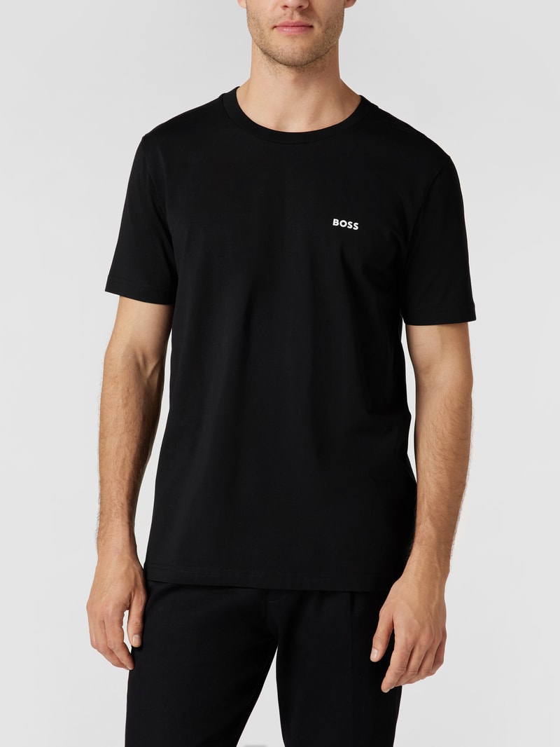 T-Shirt mit Logo-Print Modell 'Tee' in schwarz