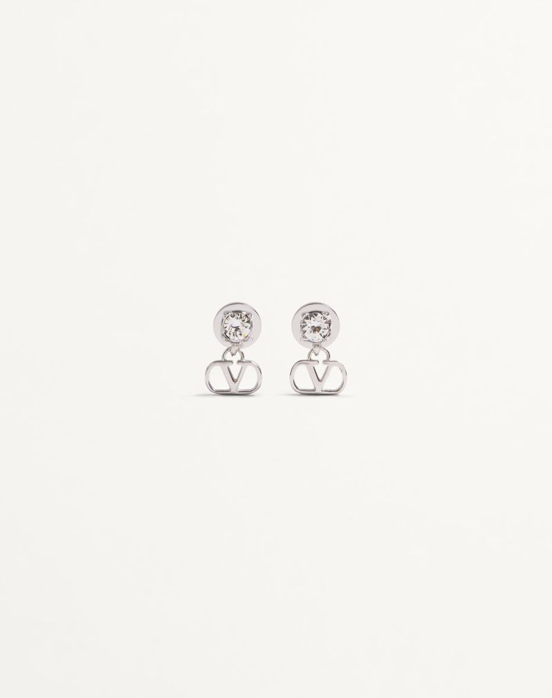 VLogo Signature-øreringe i metal og Swarovski®-krystaller