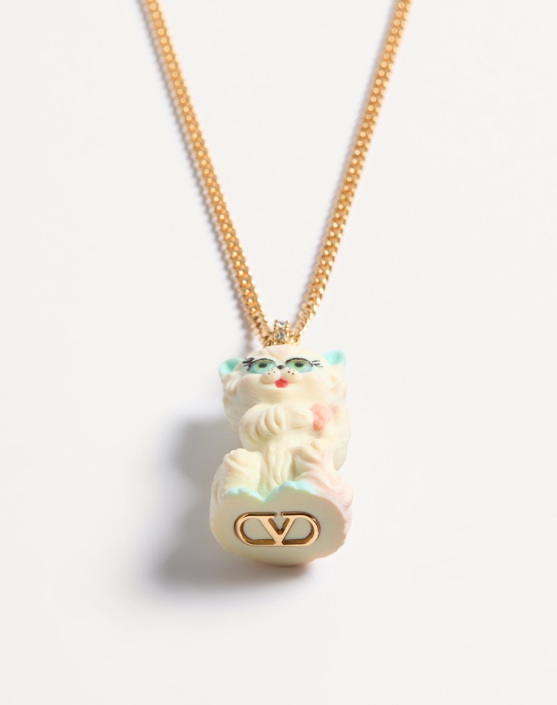 Colar Le Chat De La Maison em metal, nylon e cristais Swarovski®