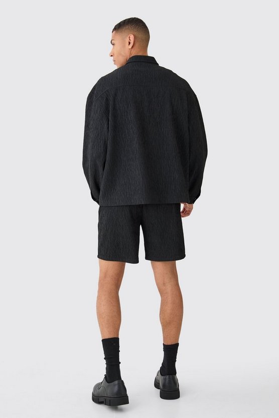 Strukturierte smarte Satin-Shorts