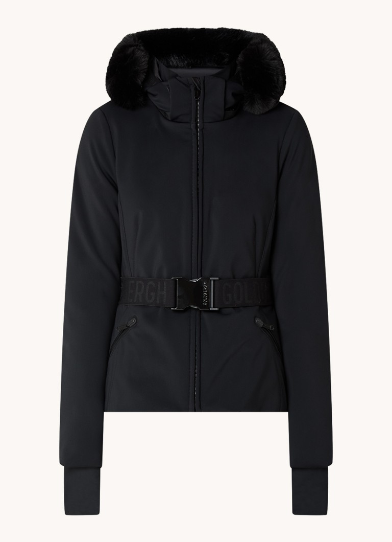 Goldbergh Hida softshell ski jacket with detachable faux fur and belt
