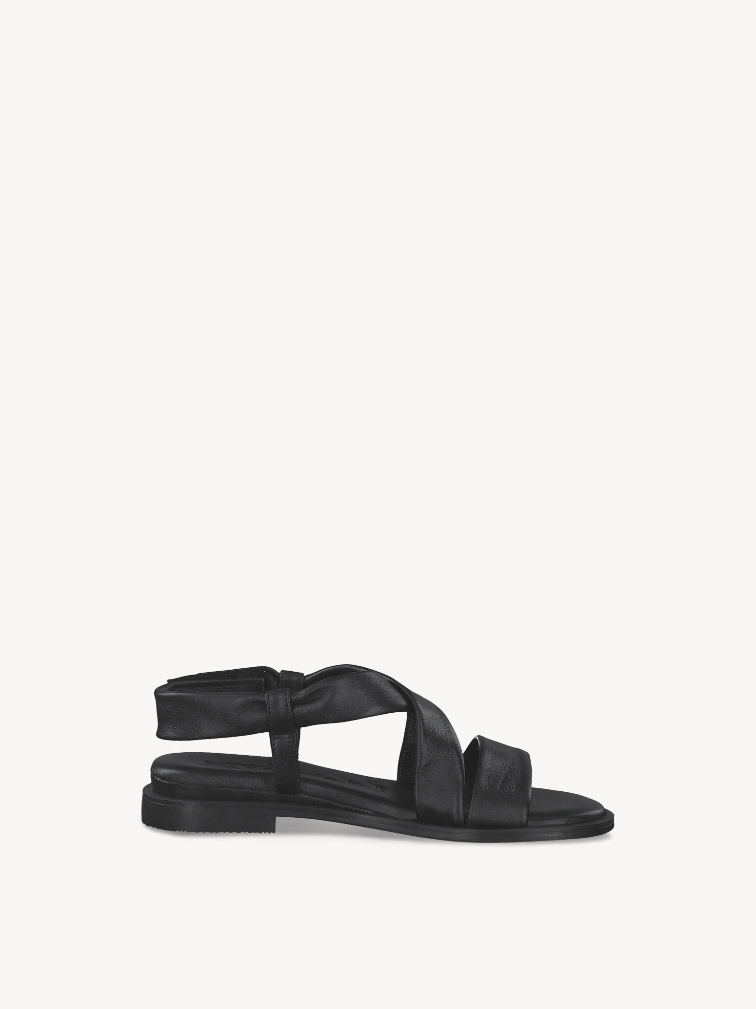 Sandale à talon en cuir - noir