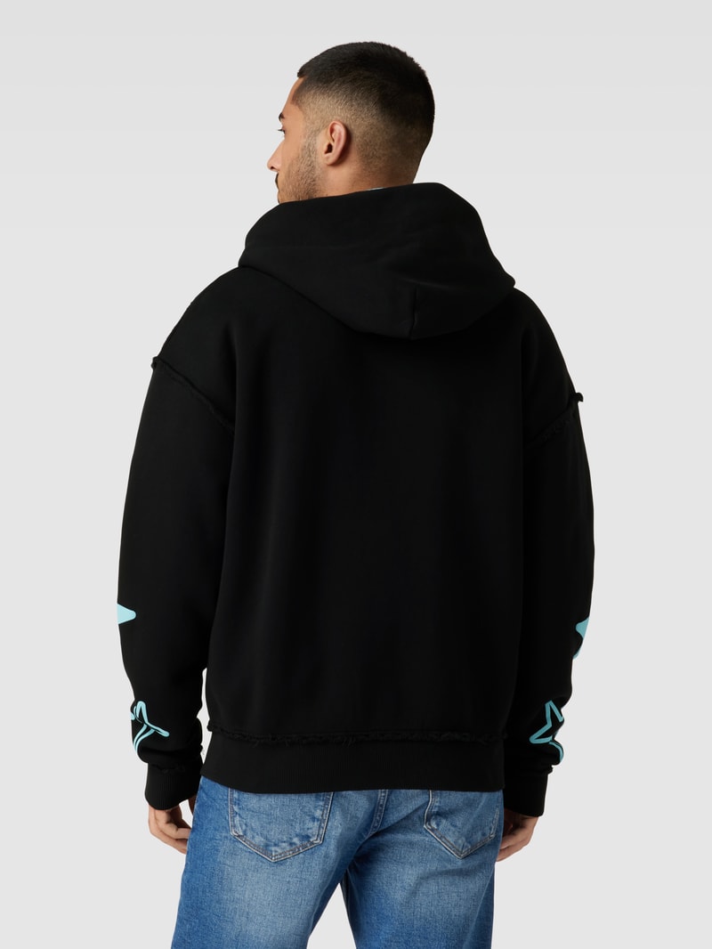 Sweatjacke mit Label-Print - MATW X REVIEW in schwarz
