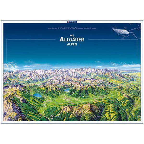 KOMPASS PANORAMA DIE ALLGÄUER ALPEN, POSTER