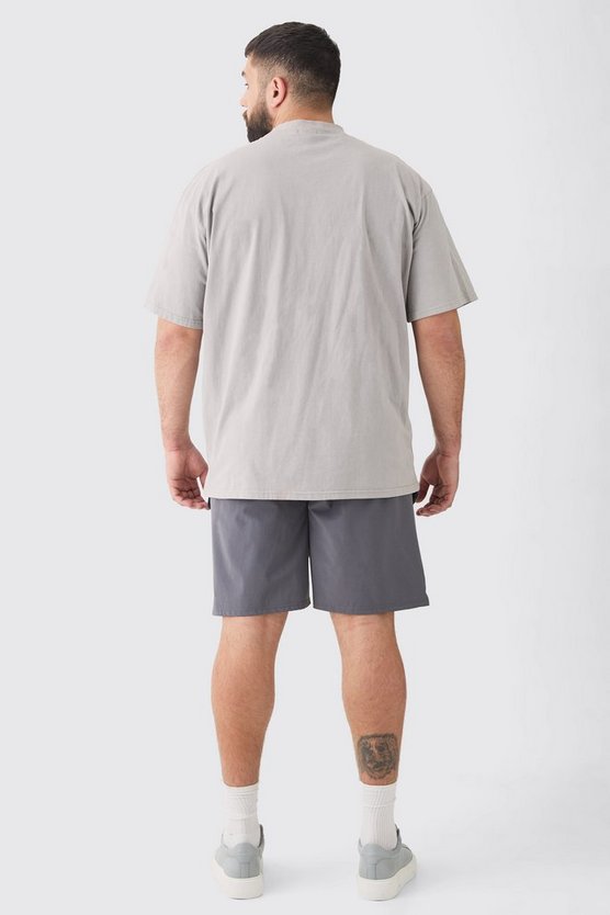 Plus lockere elastische Stretch Cargo-Shorts mit Reißverschluss