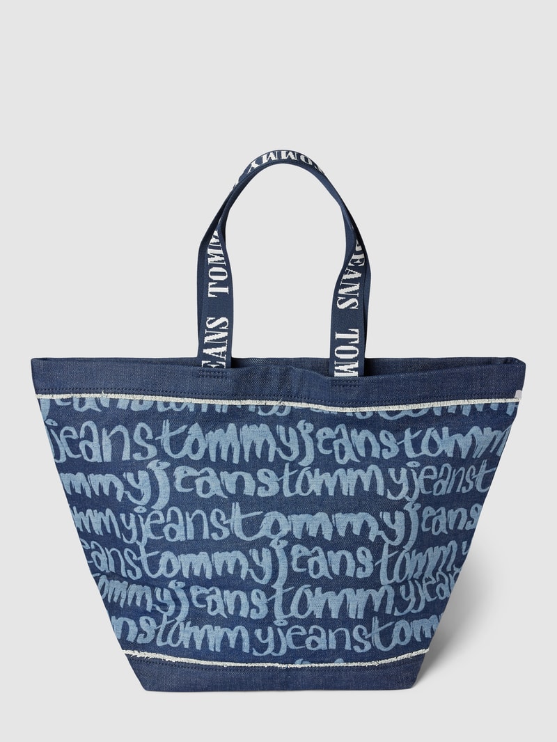 Shopper mit Logo-Stitching Modell 'HERITAGE' in jeans
