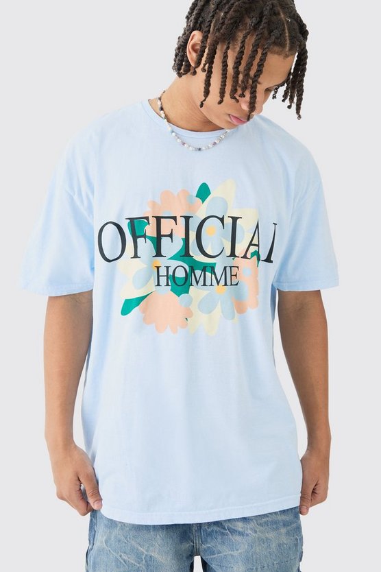 Oversize T-Shirt mit floralem Print