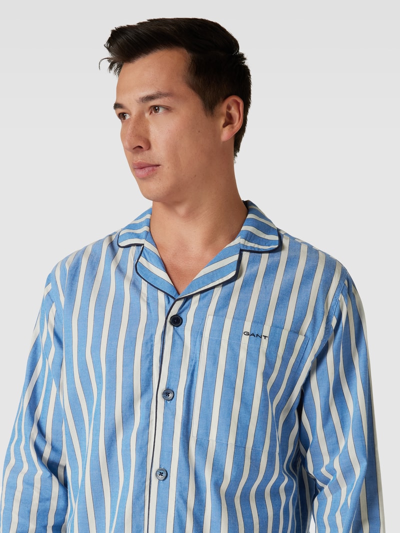 Pyjama mit Streifenmuster Modell 'OXFORD' in blau