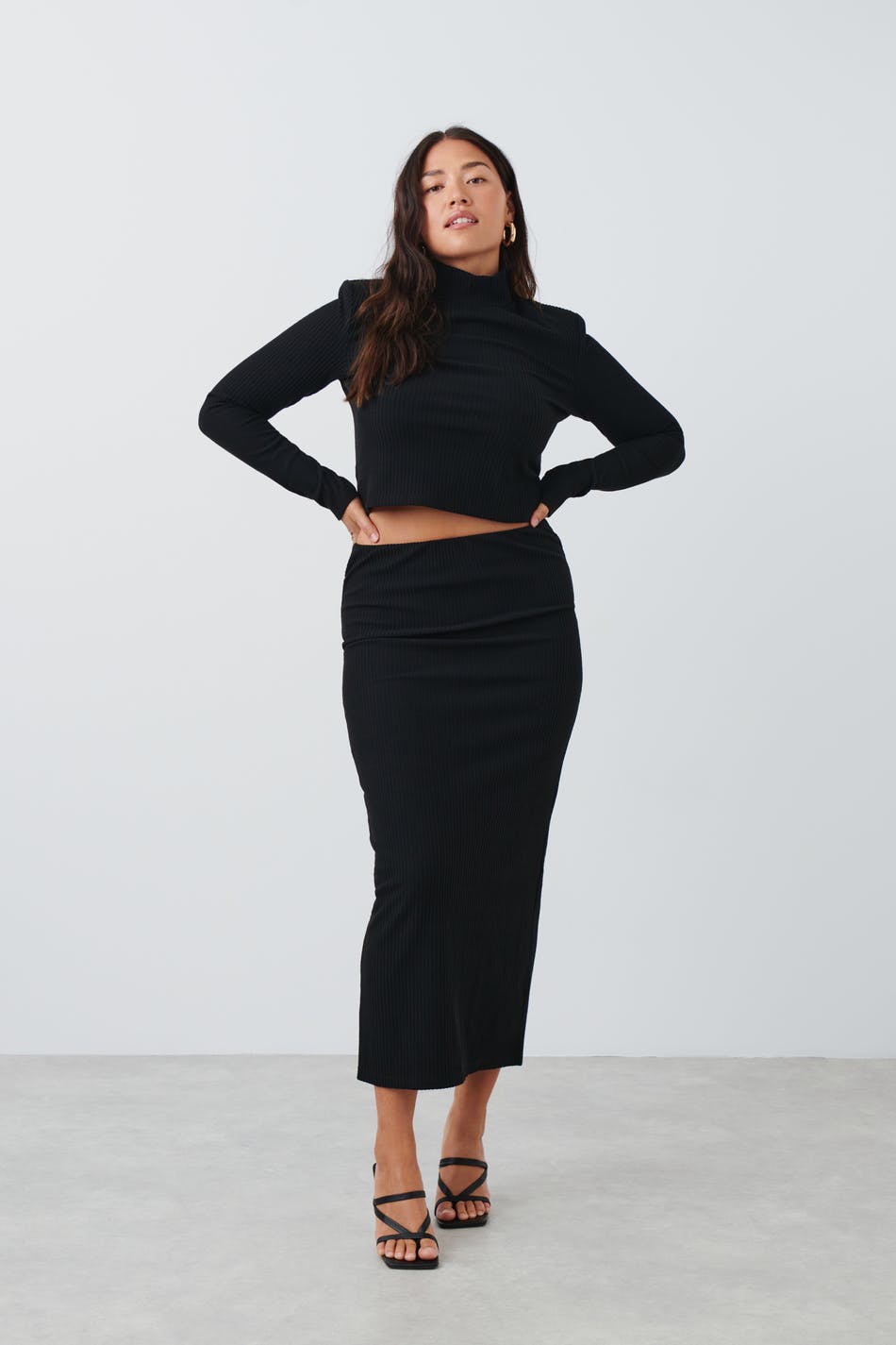 Long rib skirt