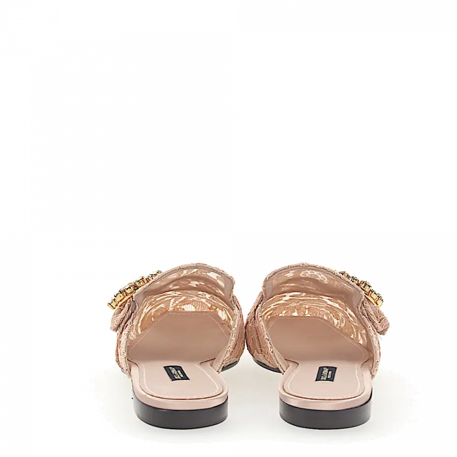 Dolce & Gabbana - Slipper Kristallverzierung beige - beige