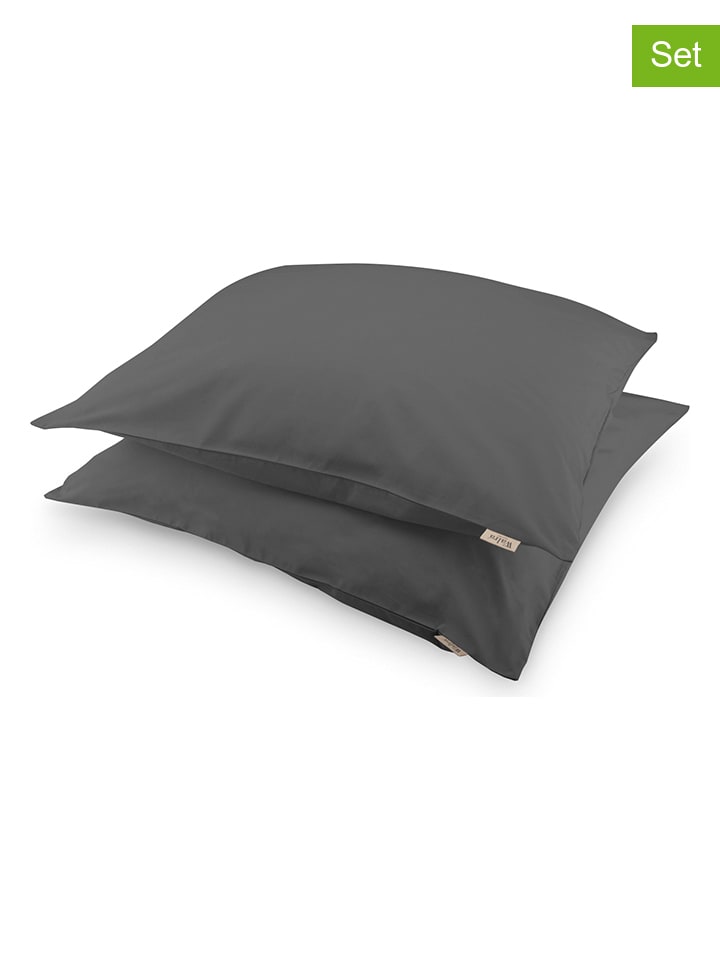 Walra 2er-Set: Kissenbezüge in Anthrazit günstig kaufen 80x80 cm