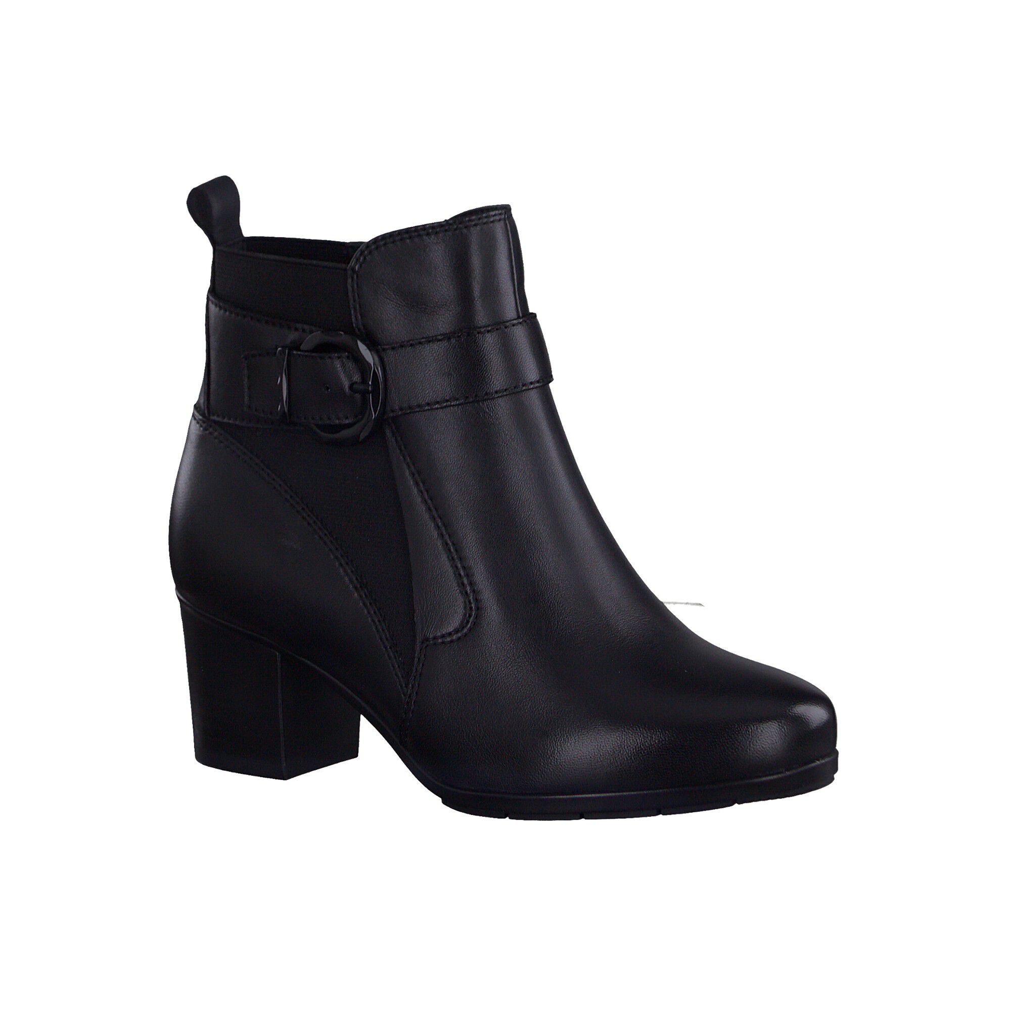Bottines zippées dessus cuir