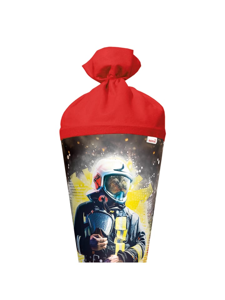 ROTH Schultüte groß Feuerwehrmann 70 cm, Glanzfolie in Rot günstig kaufen onesize