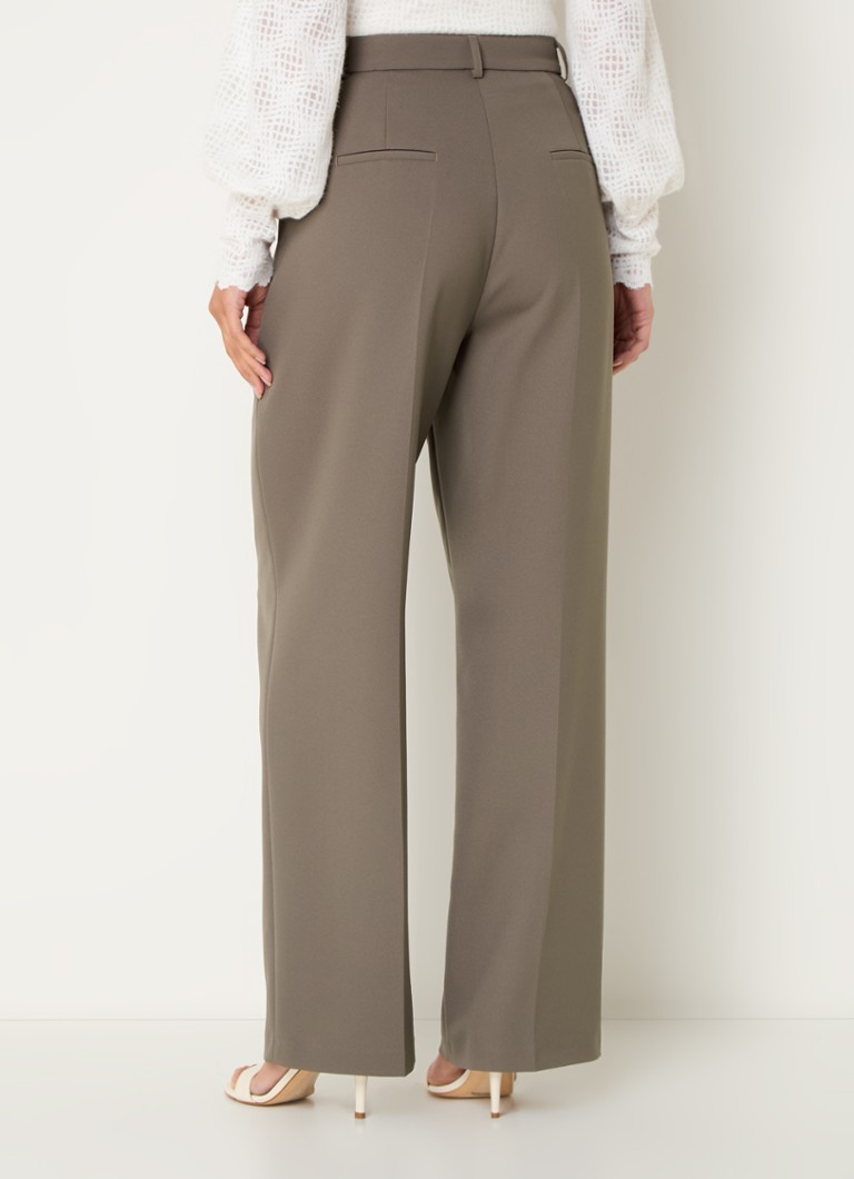 Pantaloni Taifun a vita alta e gamba larga con piega stirata