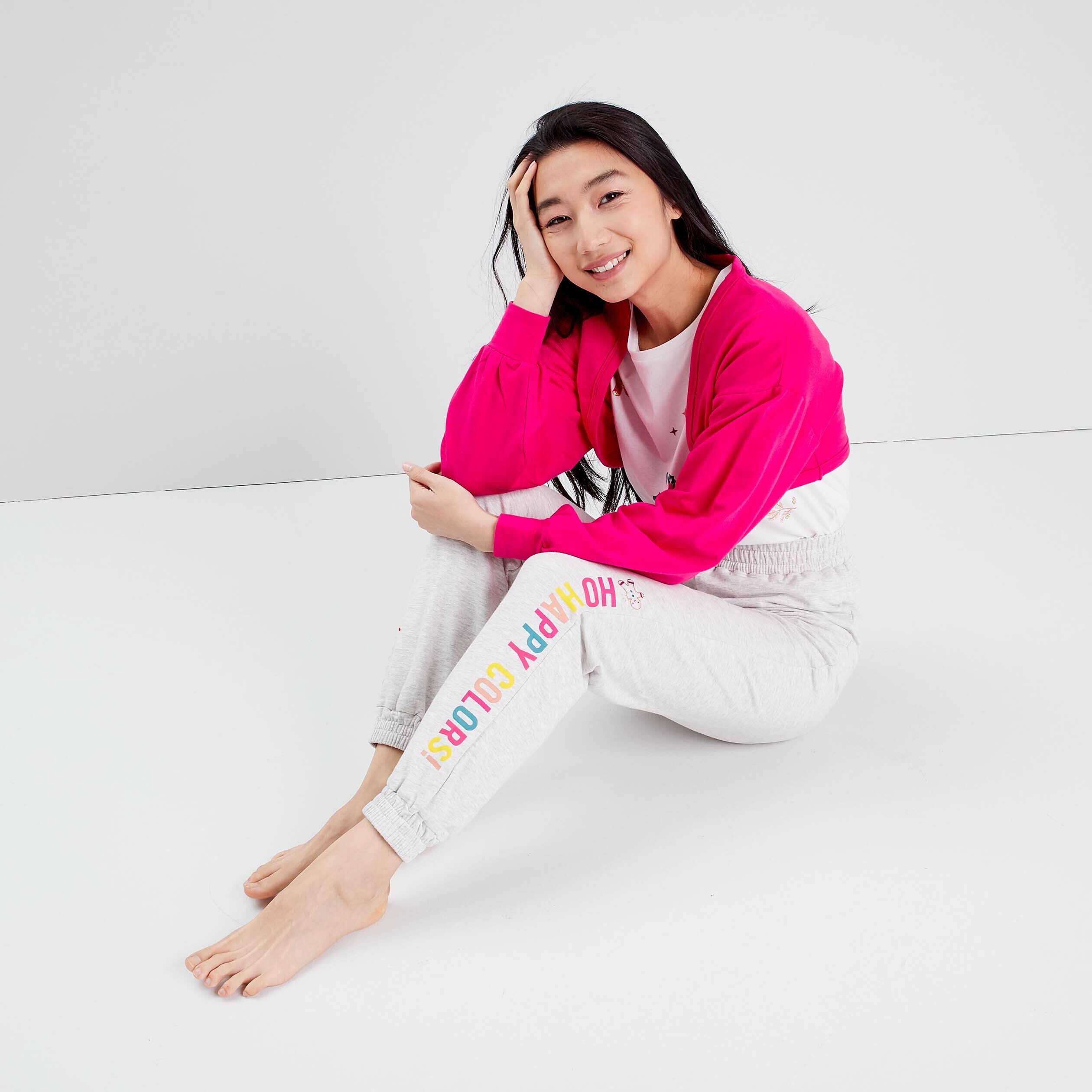 Ensemble pyjama 3 pièces ecru femme | Cache Cache