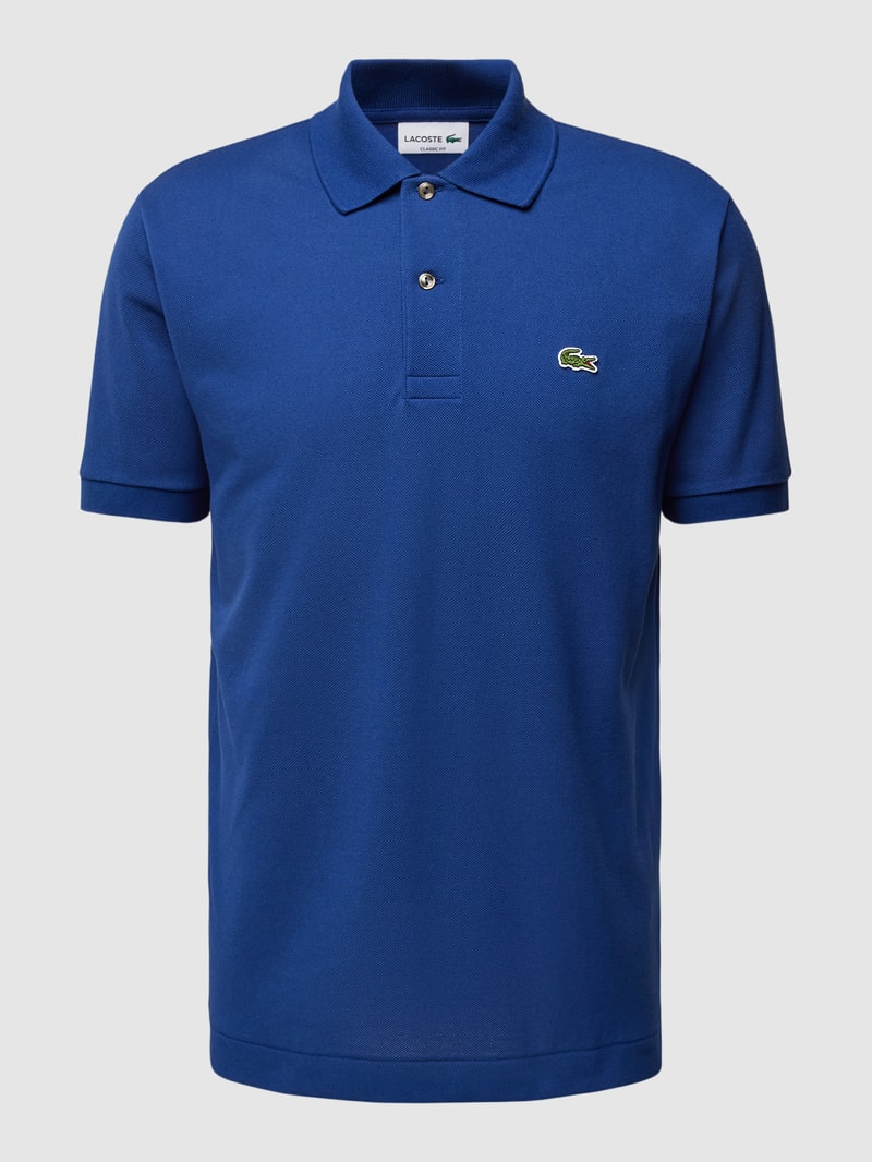 Poloshirt mit Logo-Stitching in dunkelblau