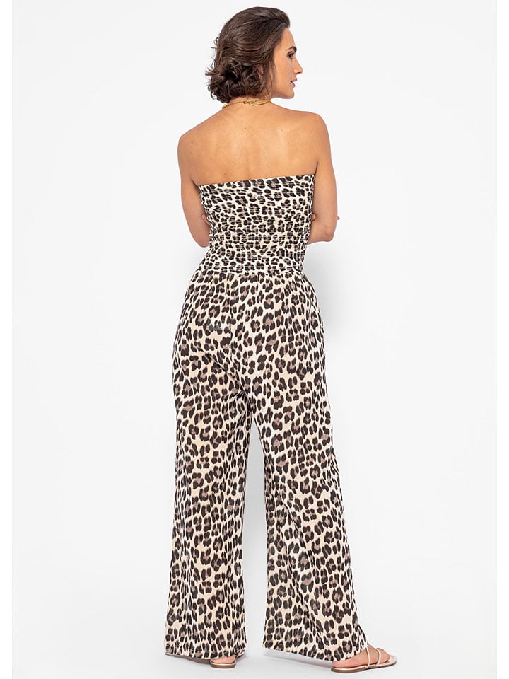 SASSYCLASSY Jumpsuit in Creme/ Braun günstig kaufen