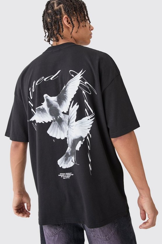 Oversize T-Shirt mit Dove Grafik