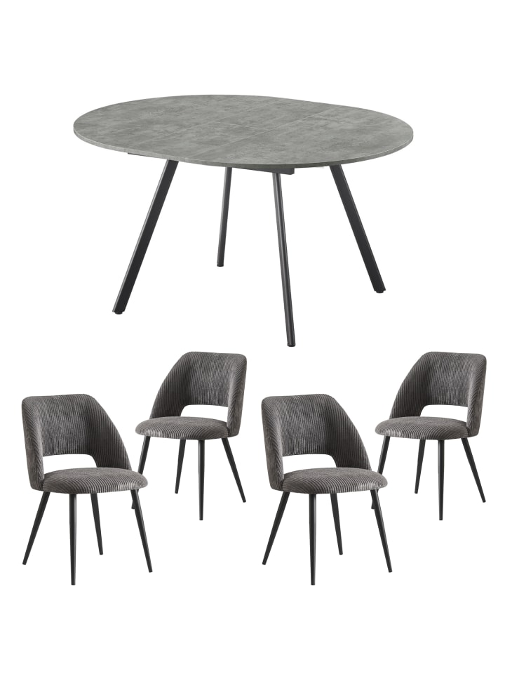B&D Home 5-tlg. Set:Essgruppe Edda in Betonoptik günstig kaufen onesize