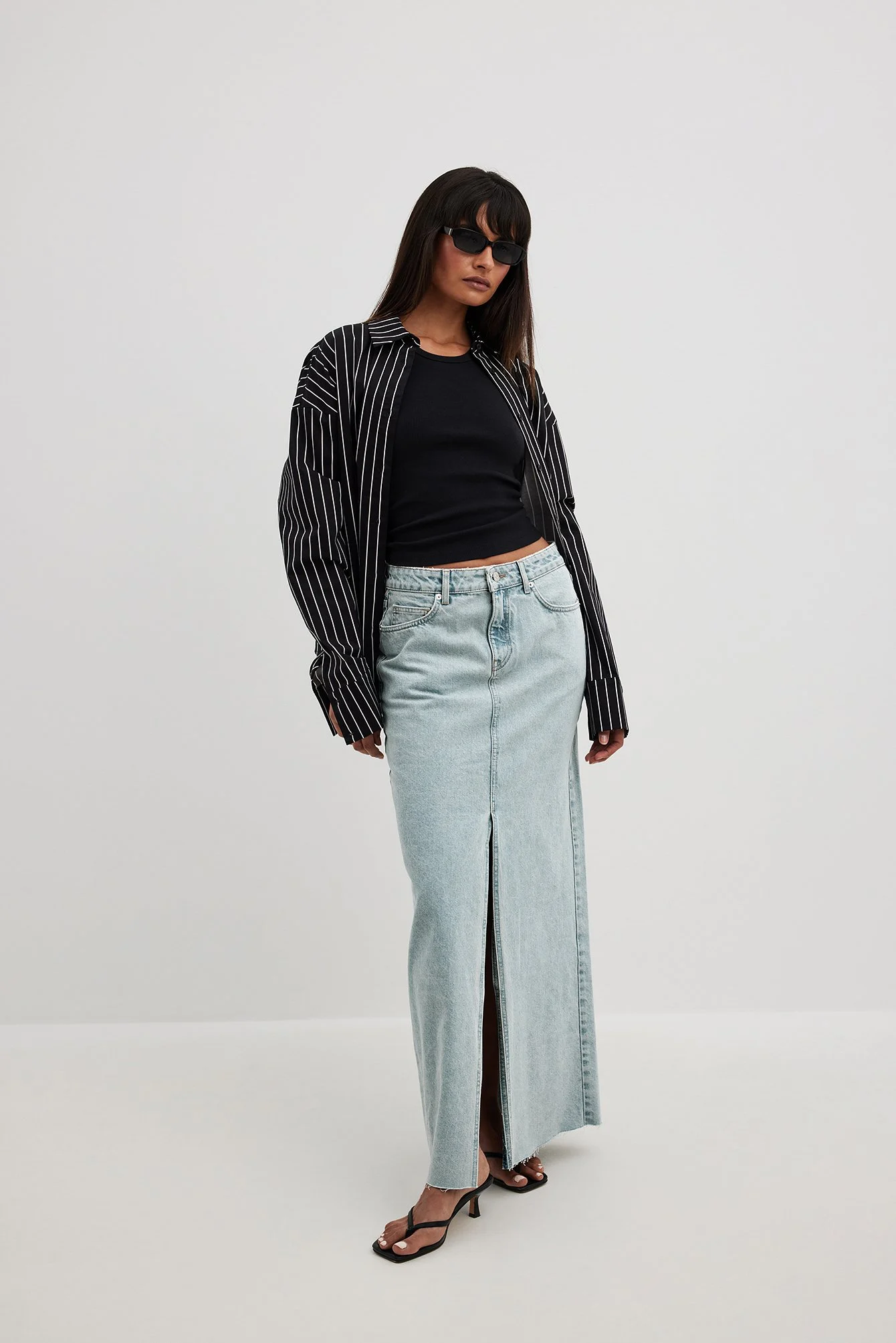 Weiter Maxirock aus Denim