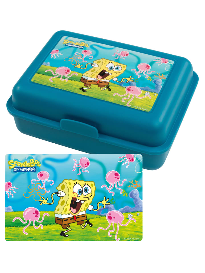 SpongeBob Spongebob Schwammkopf Brotdose Quallen Jellyfish Lunchbox Trennwand in blau günstig kaufen onesize