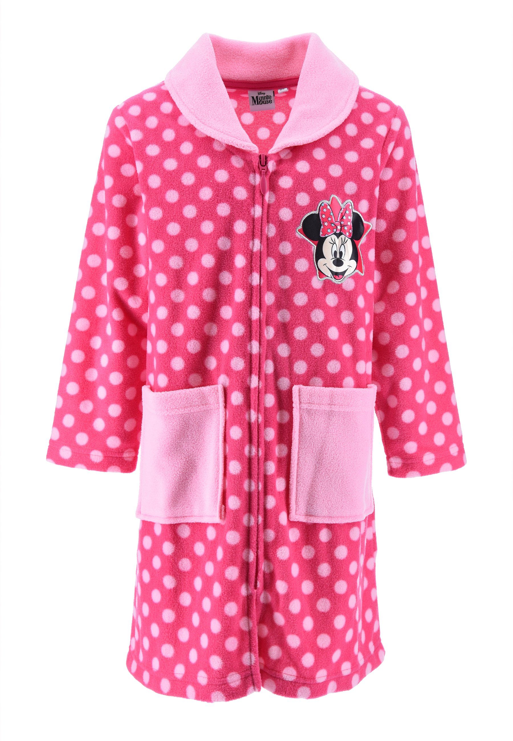 Minnie Mouse Kinderbademantel Kinder Mädchen Bademantel Morgenmantel mit Reißverschluss