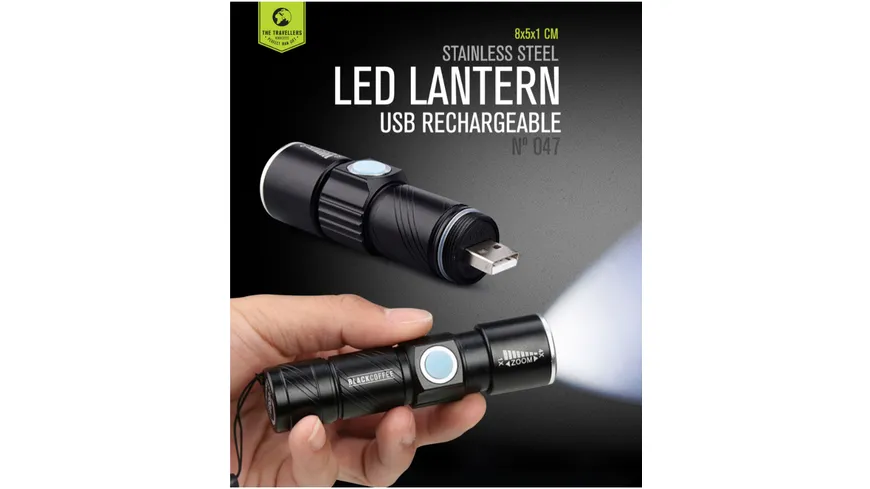 BLACK COFFEE Taschenlampe mit LED-Licht