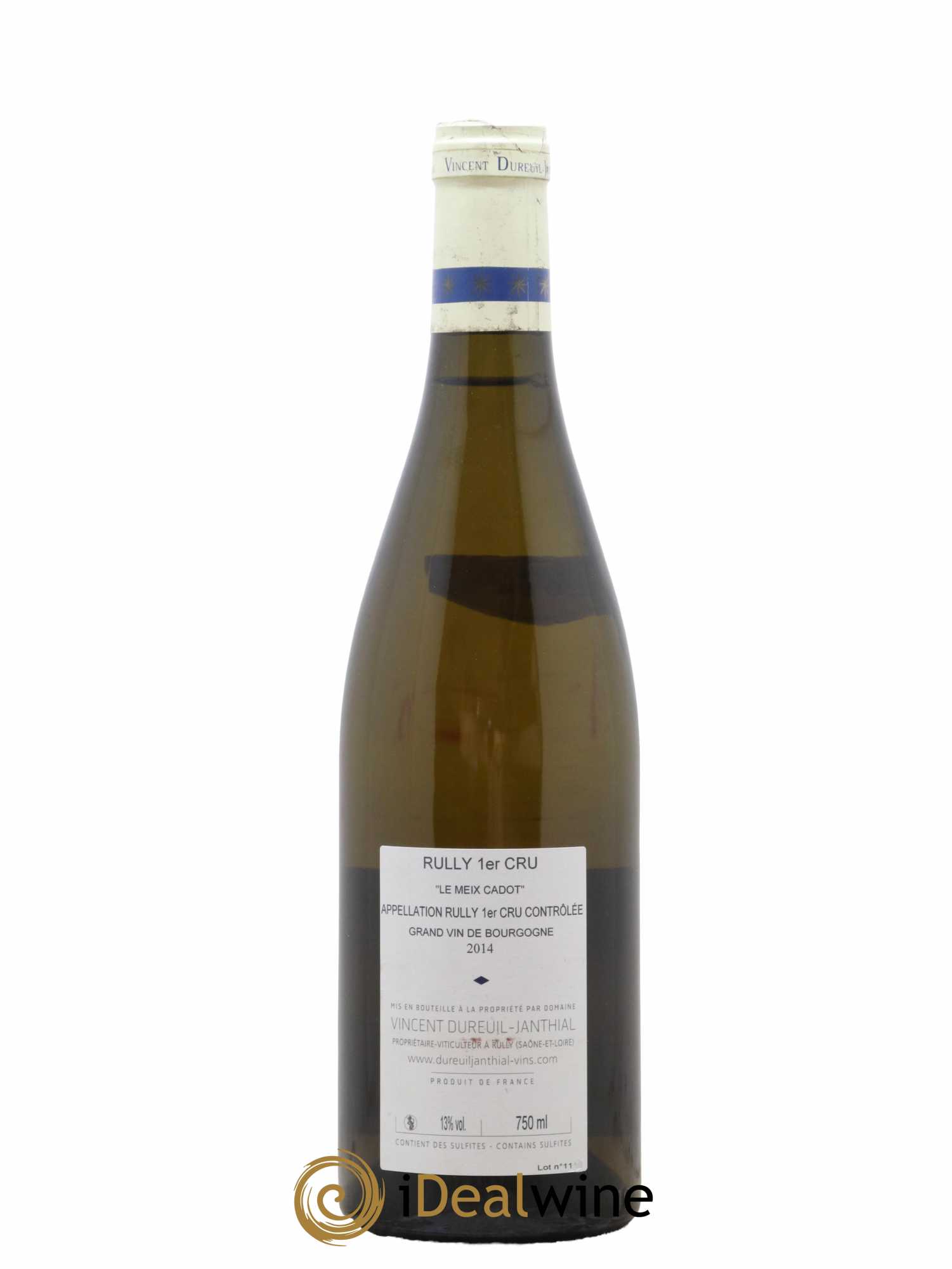 Rully 1er Cru Le Meix Cadot Vieilles Vignes Vincent Dureuil-Janthial  2014 - Lot de 1 Bouteille