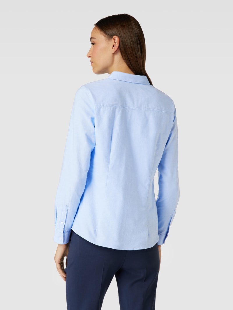 Hemdbluse mit Umlegekragen in blau