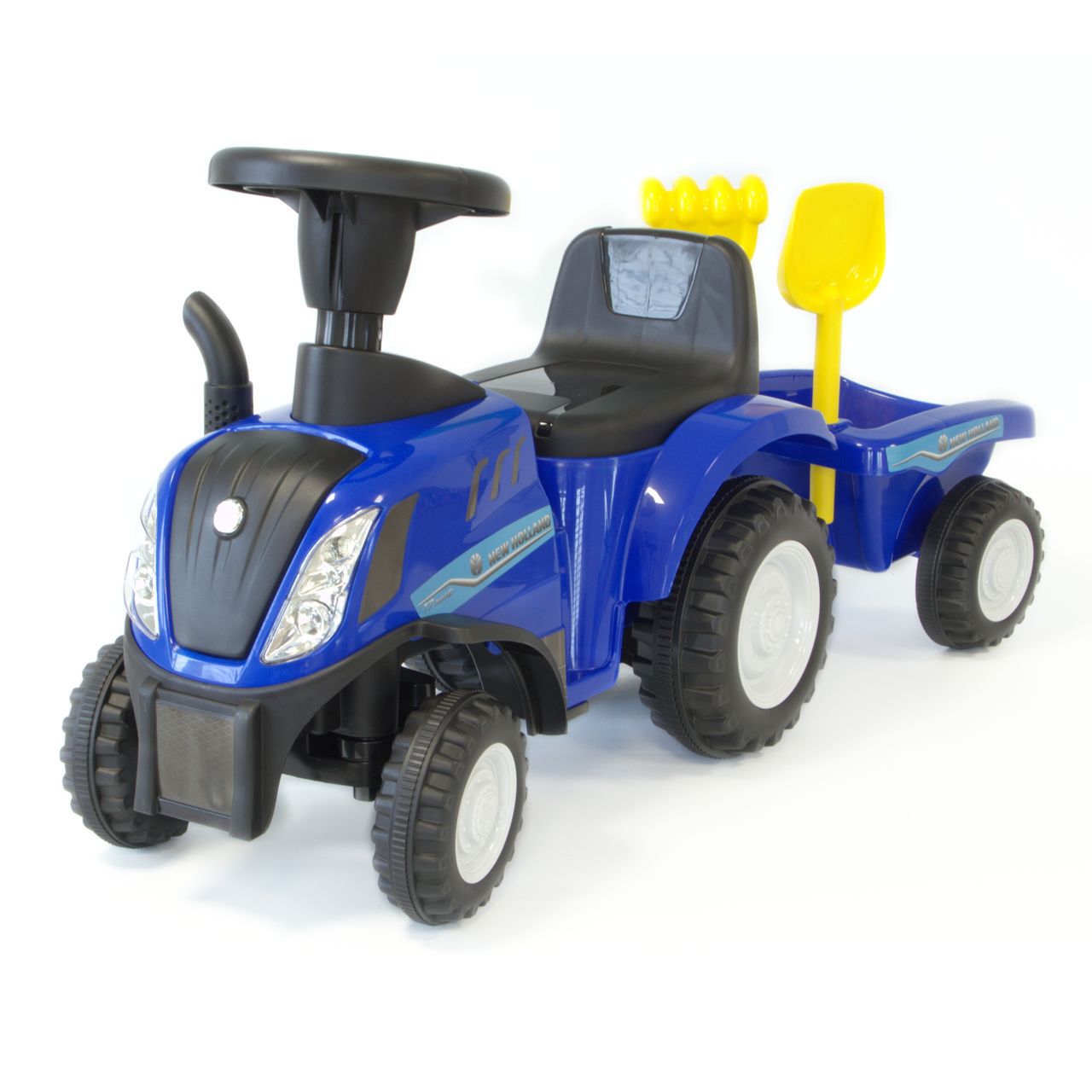 Lemodo Rutschauto Traktor New Holland mit Anhänger, blau