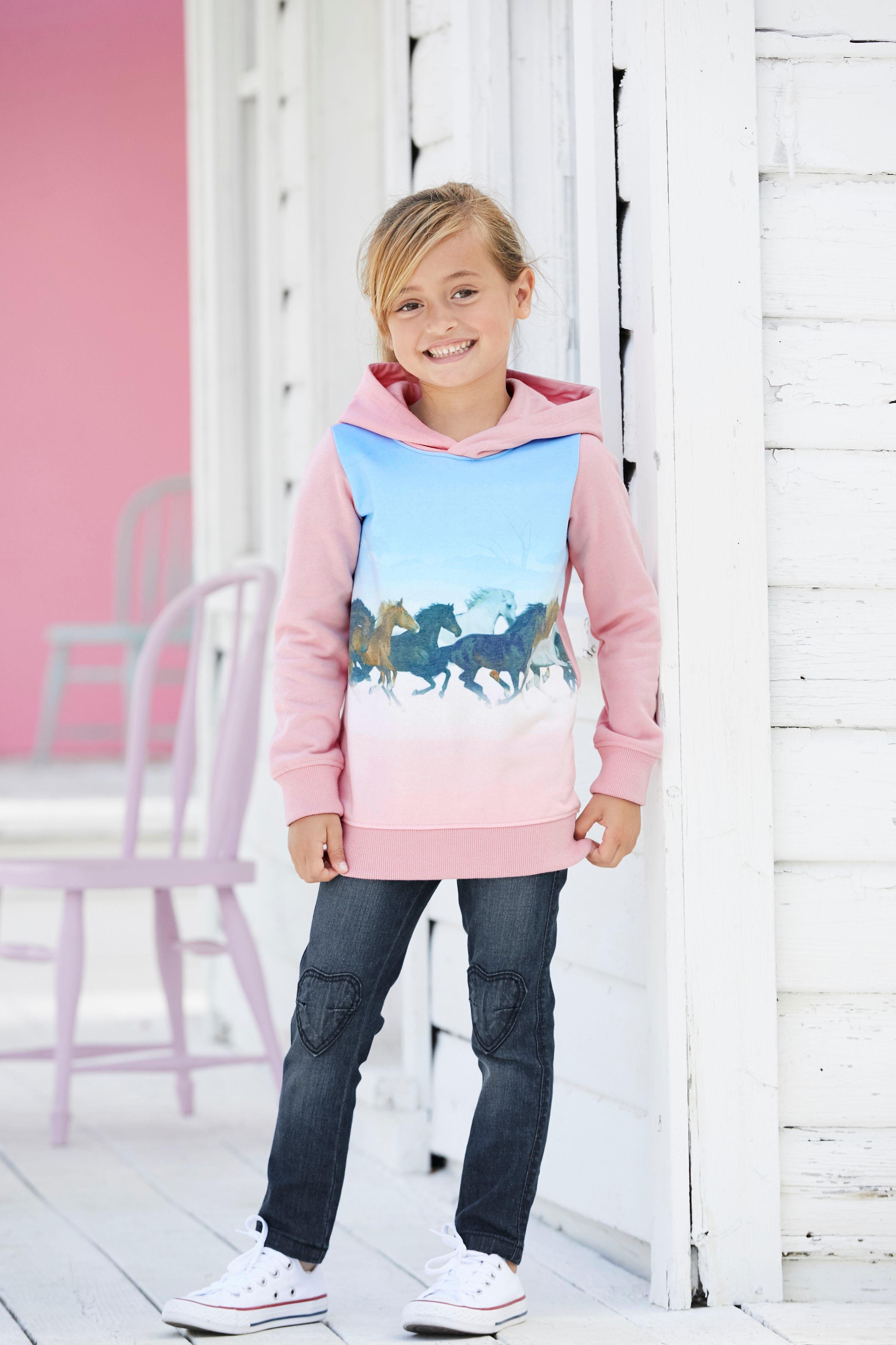 KIDSWORLD Longsweatshirt mit Pferdedruck